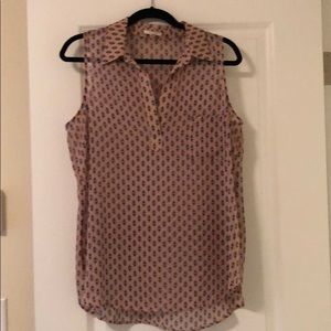 Pink & Navy Collared Tank